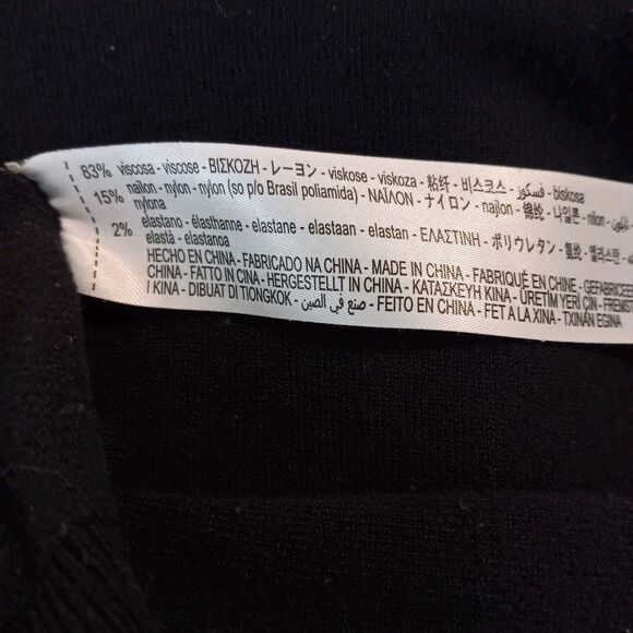 Zara Basic Turtleneck 3/4 Sleeve Sweater Black Size Large Viscose Blend - Picture 10 of 12